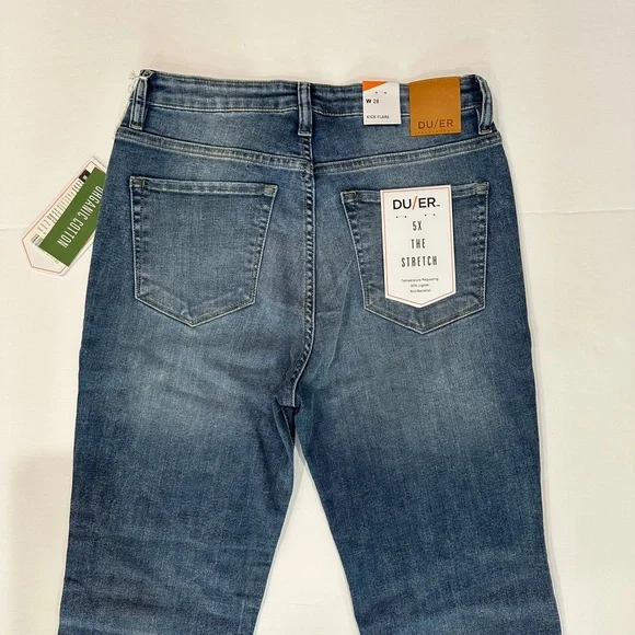 NWT DUER Womens Kick Flare Denim Pant in Beach Blue - Picture 4 of 14